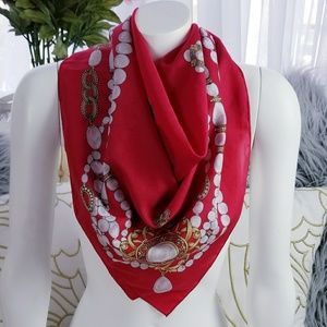 Vintage red pearl scarf